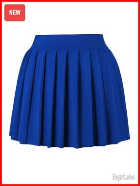 Pleated Mini Skirt High Waisted A-Line Stretchy Skater Y2K Casual